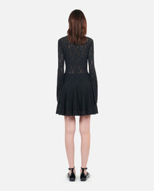 Short Lace Skater Dress | Women | Black