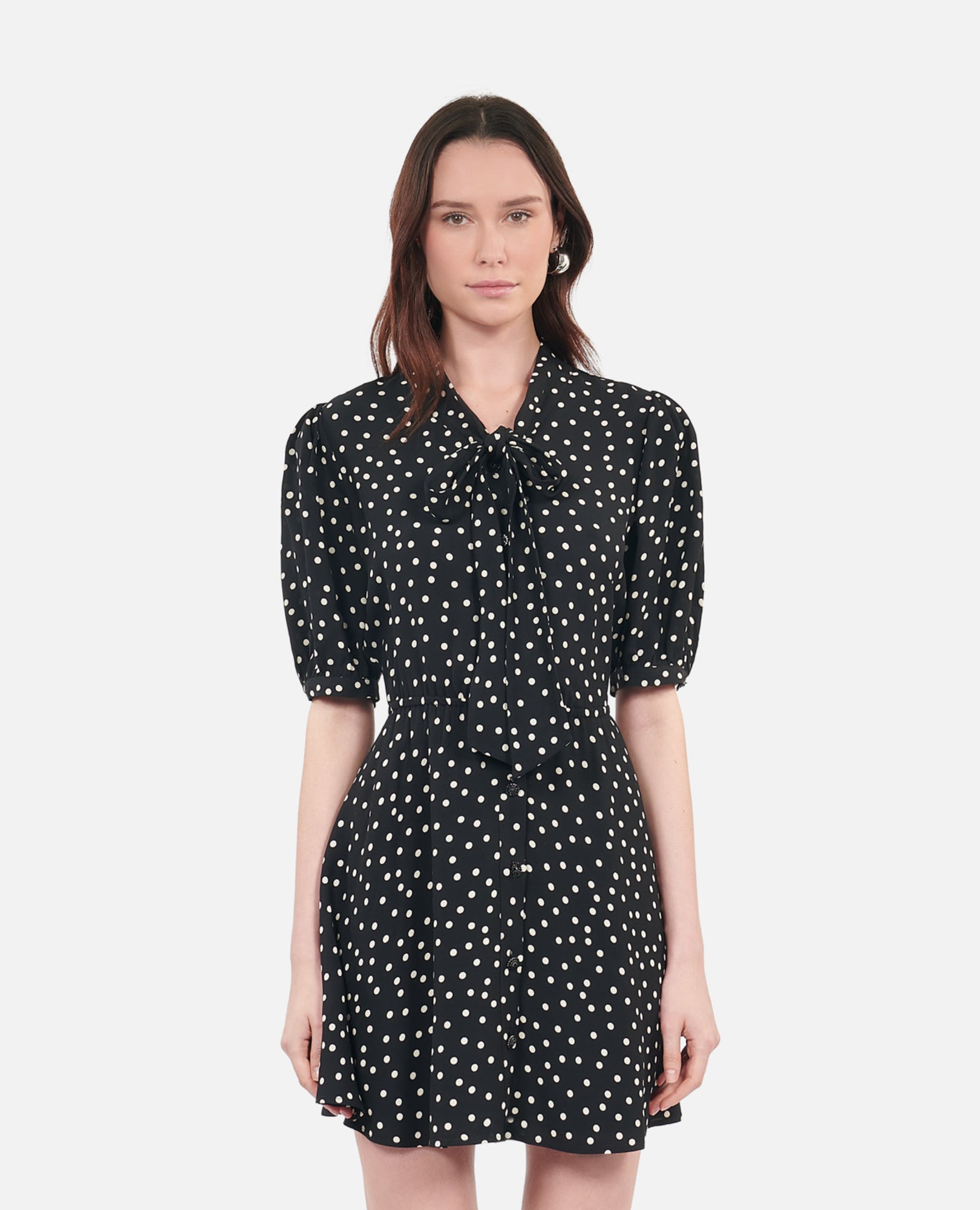 Short Polka Dot Dress | Women | Black x White