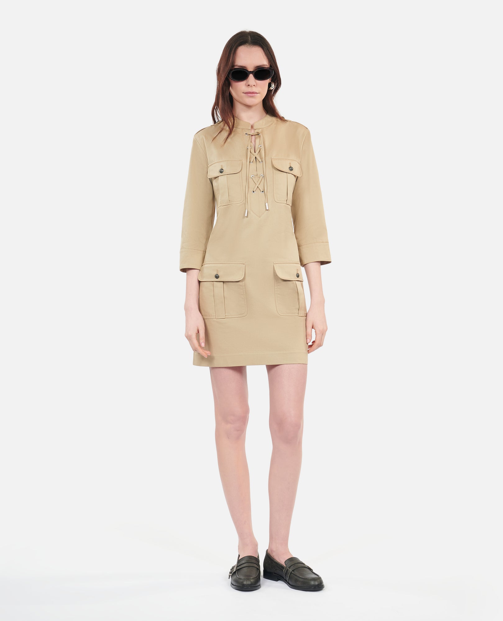 Short Safari Dress | Women | Beige