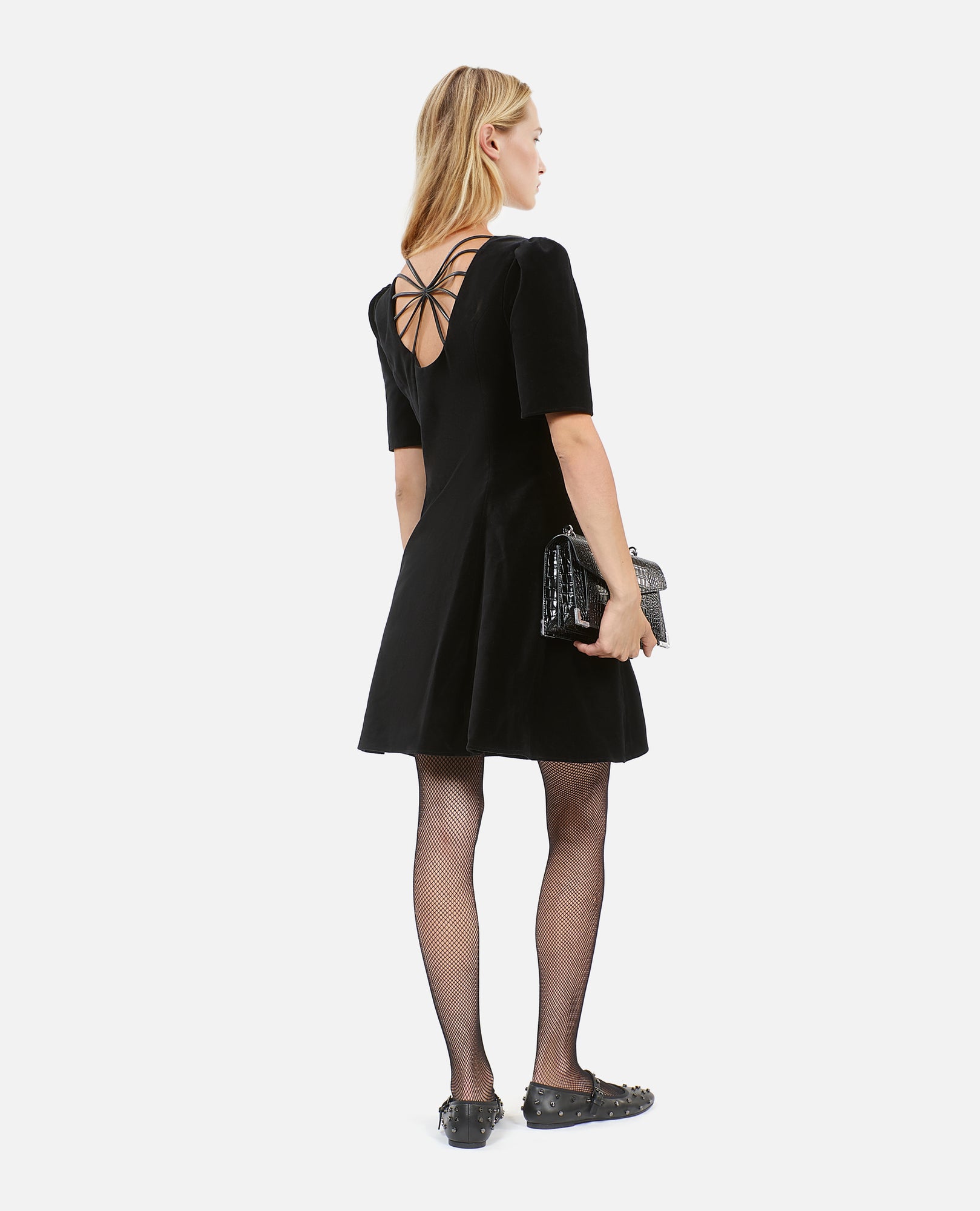 Short Velvet Dress | Women | Black