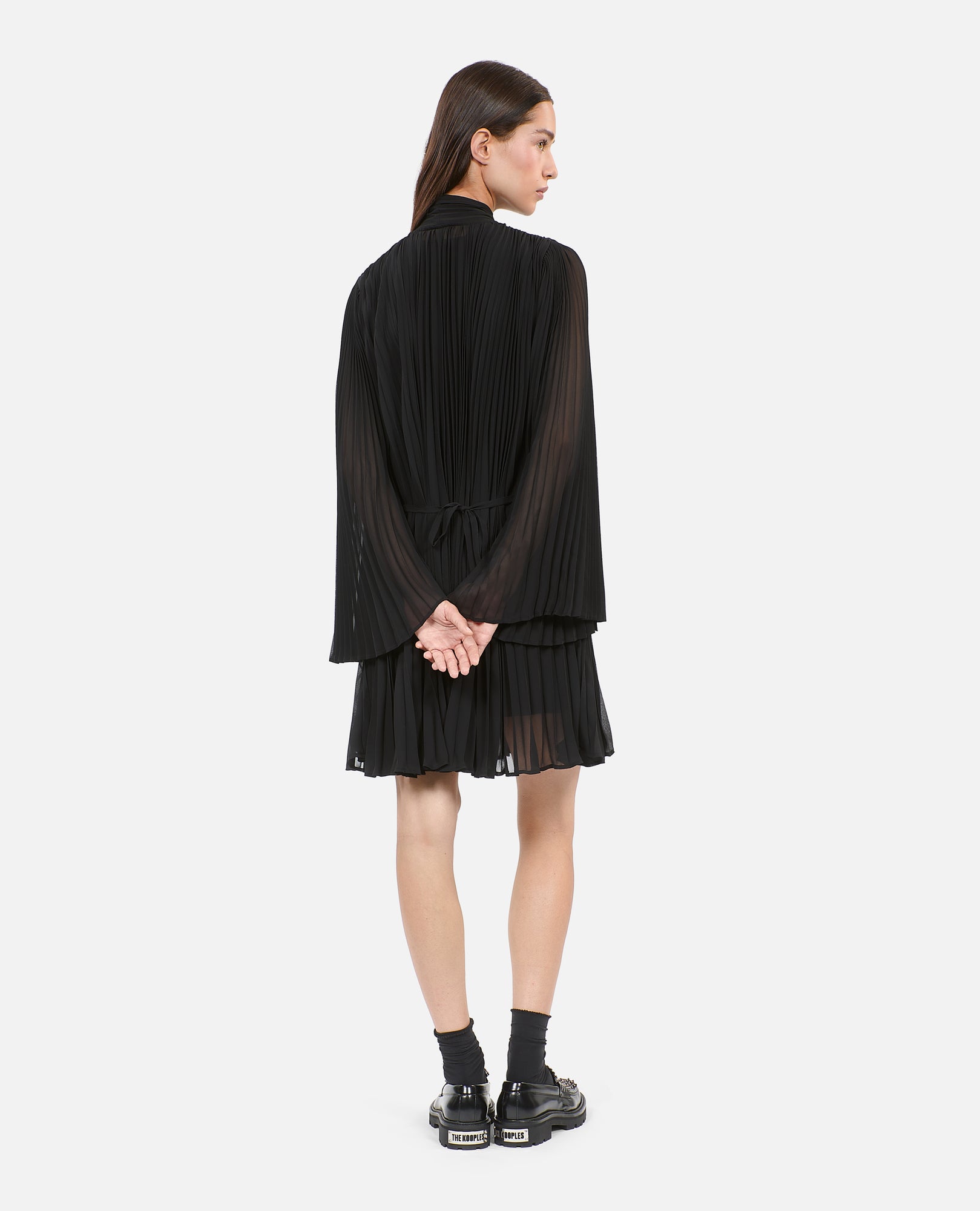 Short Pleated Dress | Women | Black