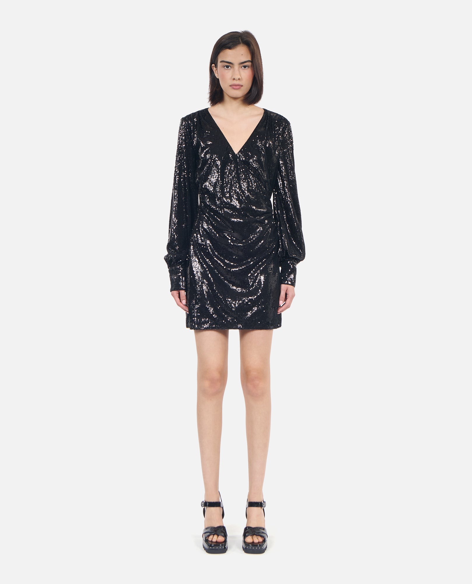 Short Sequin Dress | Women | Black