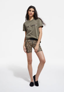 Print Technical Cycling Shorts | Women | Leopard