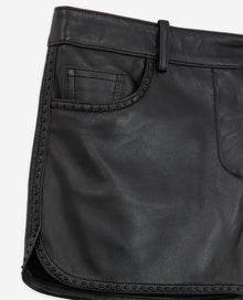 Leather Shorts With Studs | Women | Black