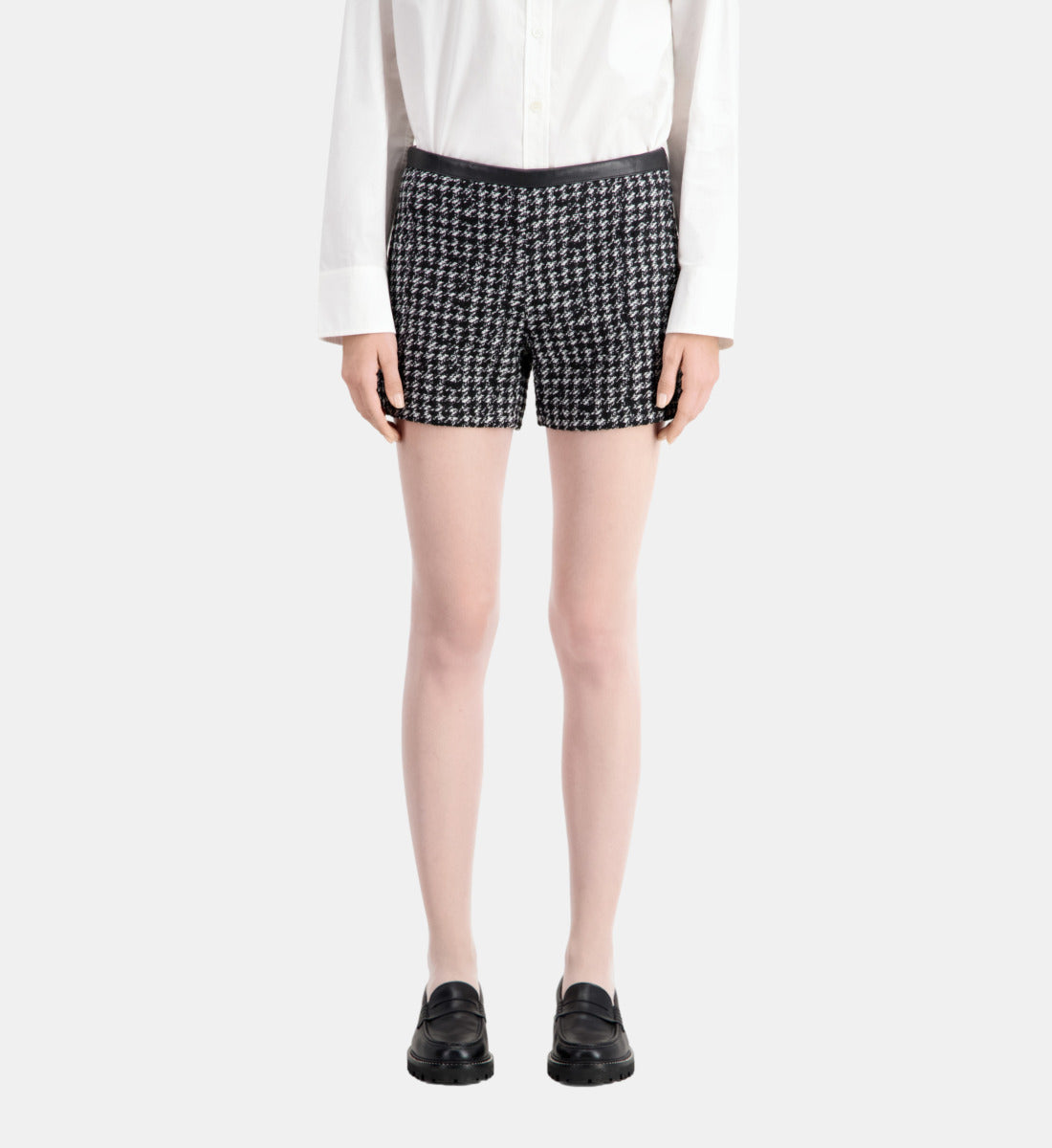 Tweed Shorts | Women | Black x White