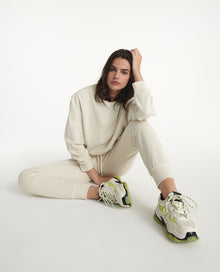 Sweatshirt In Cotton W/The Kooples Logo | Women | Ecru