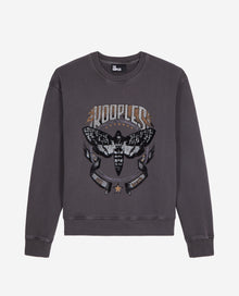 Gray Sweatshirt With Skull Butterfly Serigraphy | Women | Carbone