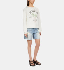 Sweatshirt With Surf Club Serigraphy | Women | Ecru