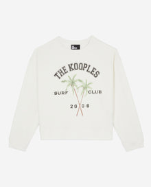 Sweatshirt With Surf Club Serigraphy | Women | Ecru