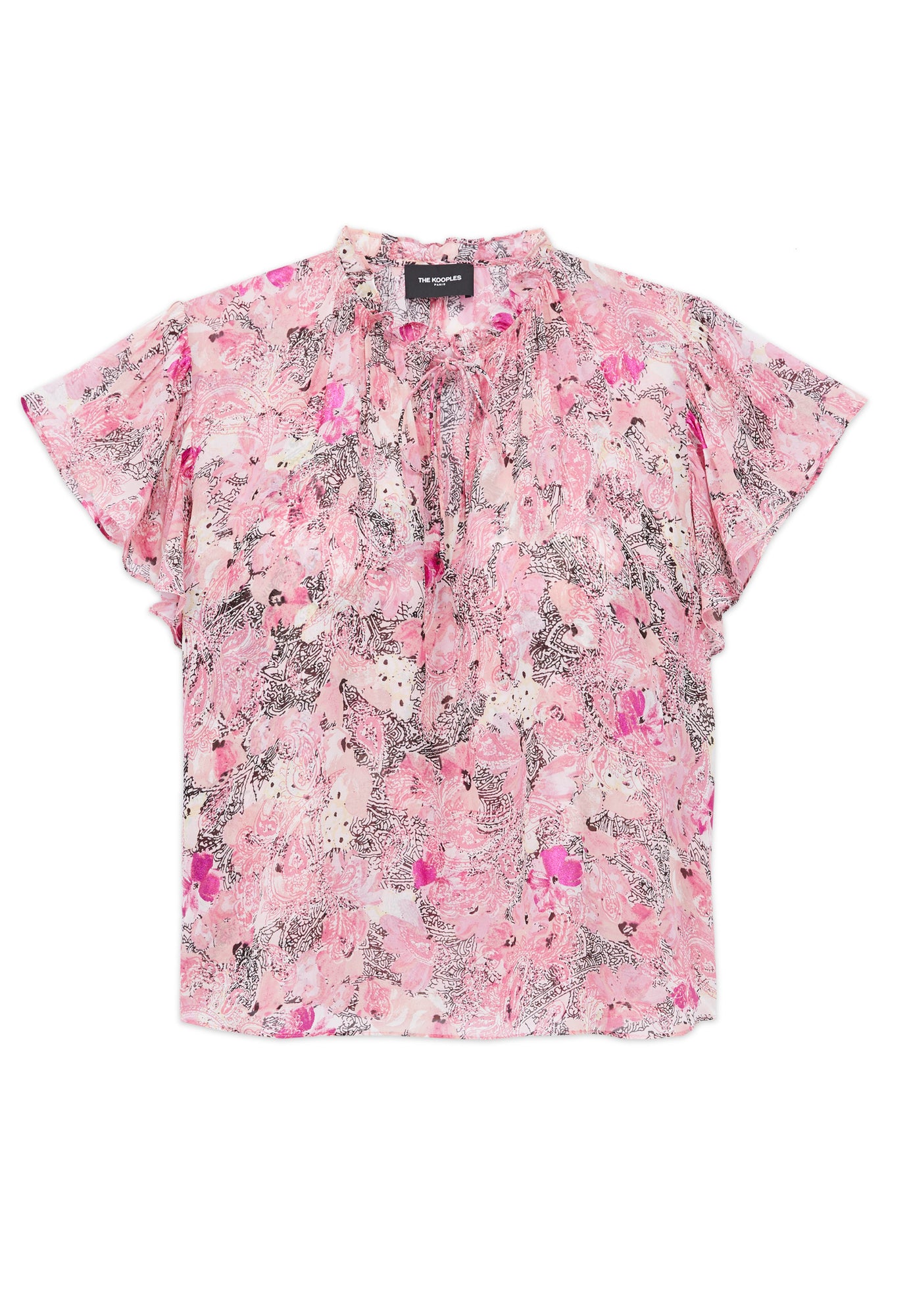 Flowing Frilly Top With Floral Print | Women | Pink