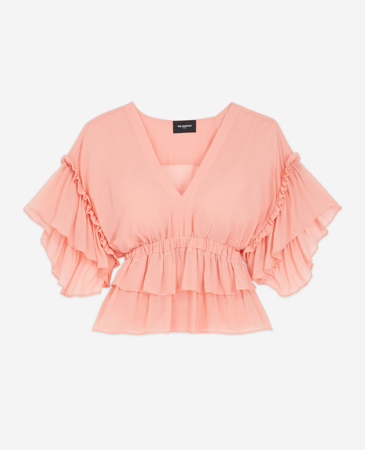 Ruffled Short Sleeved Top | Women | Pink