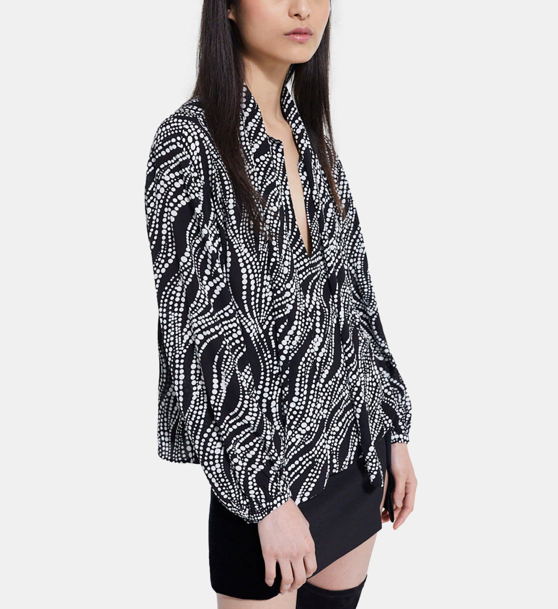 Printed Top | Women | Black x White