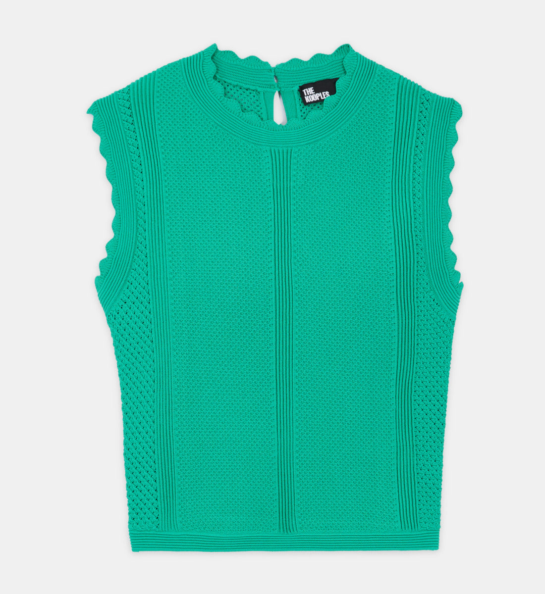 Short Openwork Knit Top | Women | Green