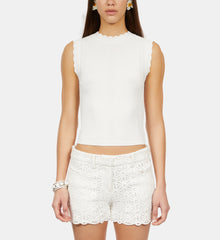 Openwork Knit Top | Women | White