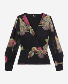 Printed Crossover Top | Women | Pink Black