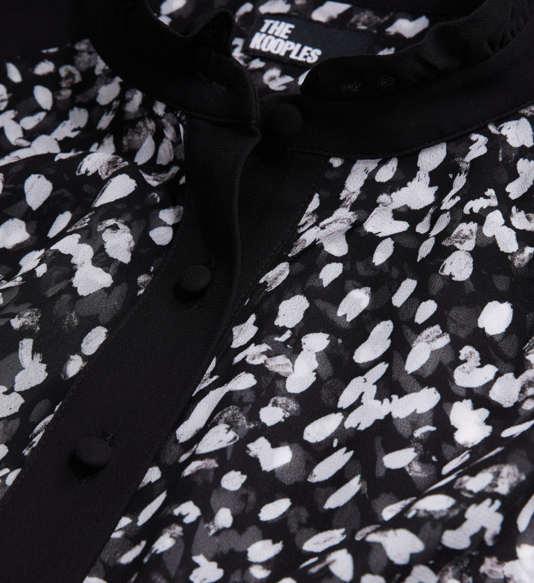 Printed Top With Contrasting Details | Women | Black x White