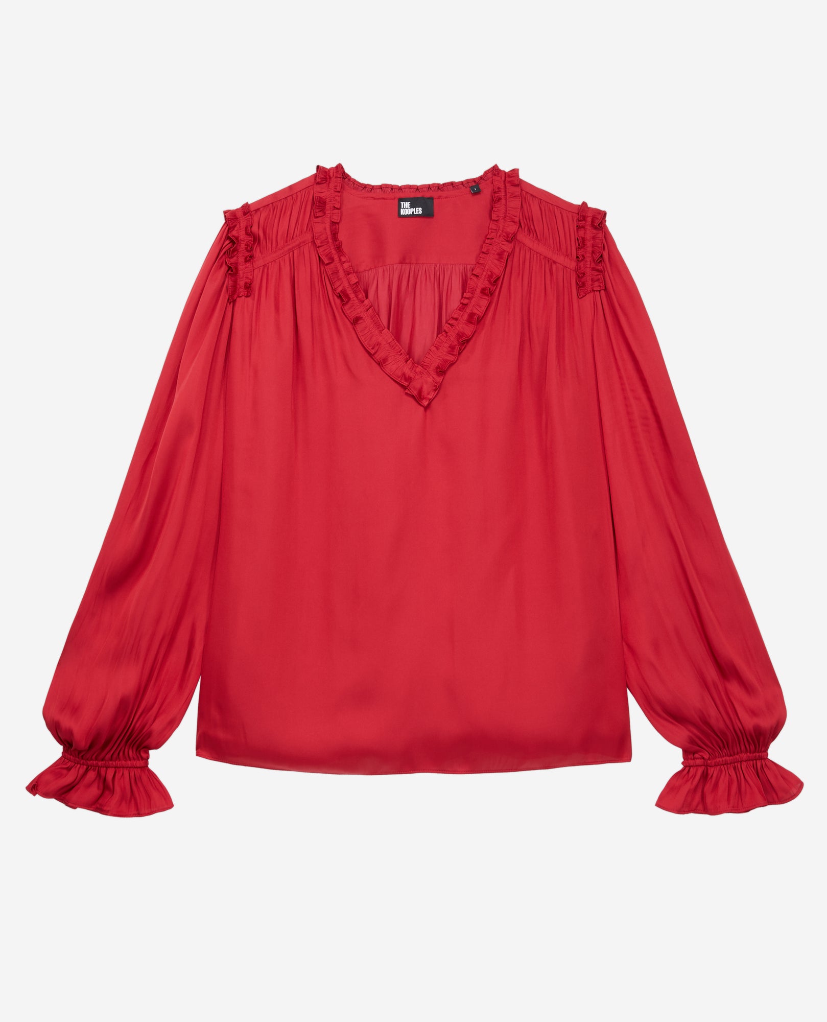 Red Top With Shirring | Women | Light Burgundy