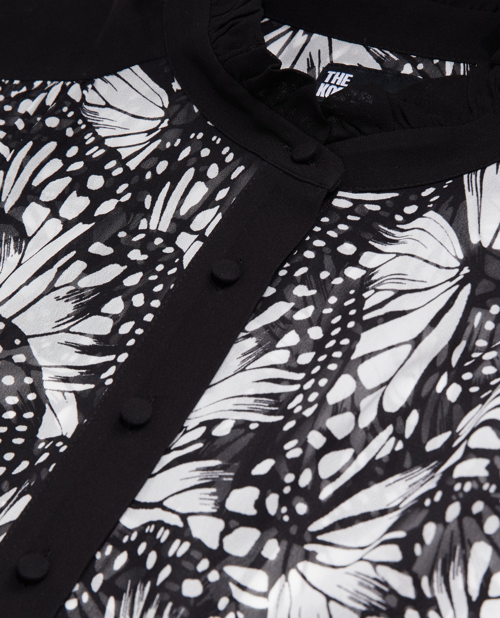 Printed Top With Contrasting Details | Women | Black x White