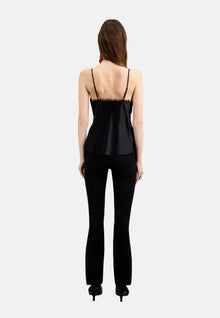 Silk Camisole With Lace | Women | Black