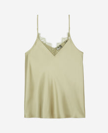 Light Green Camisole With Lace | Women | Khaki Grey