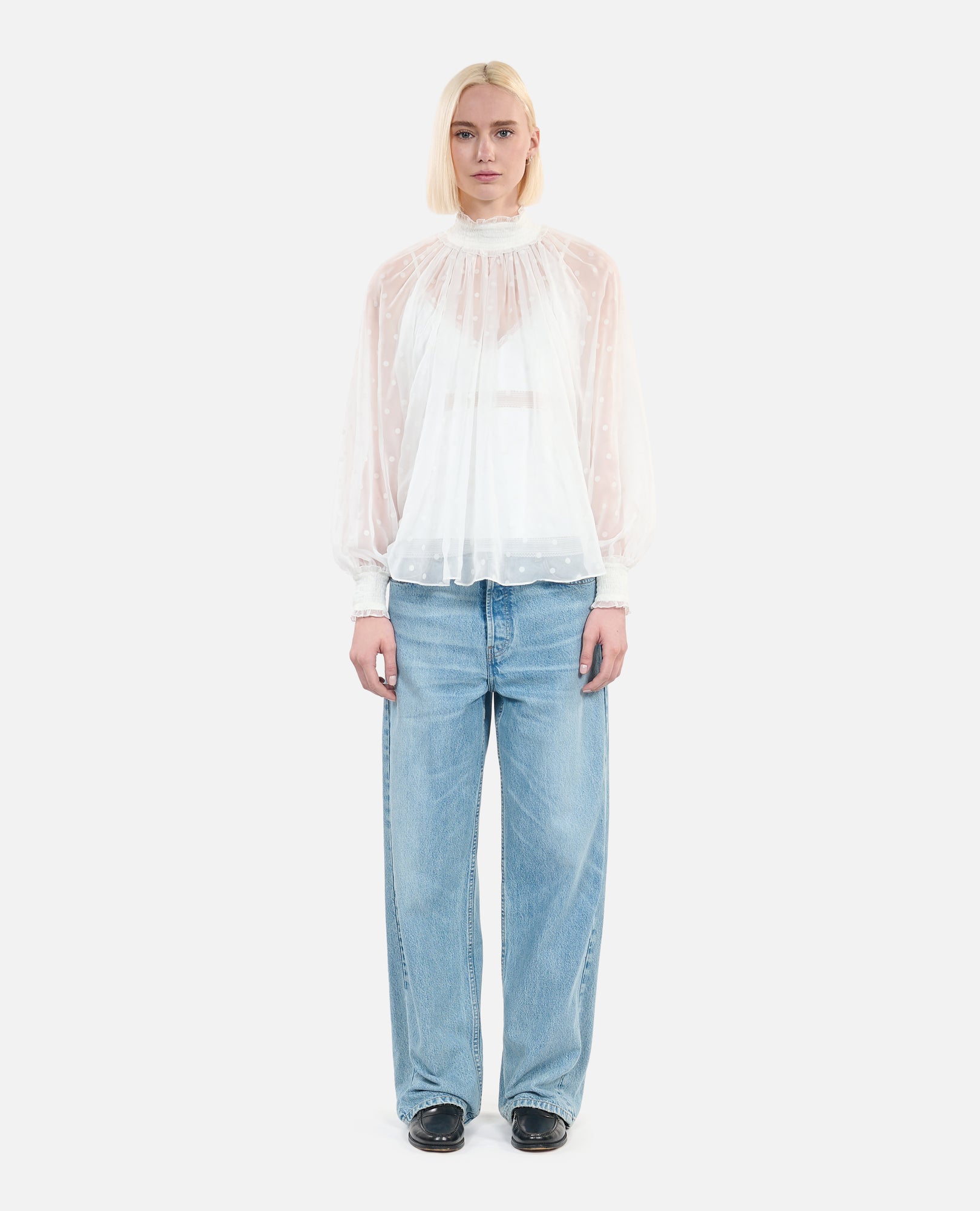 Top With Shirring | Women | Ecru