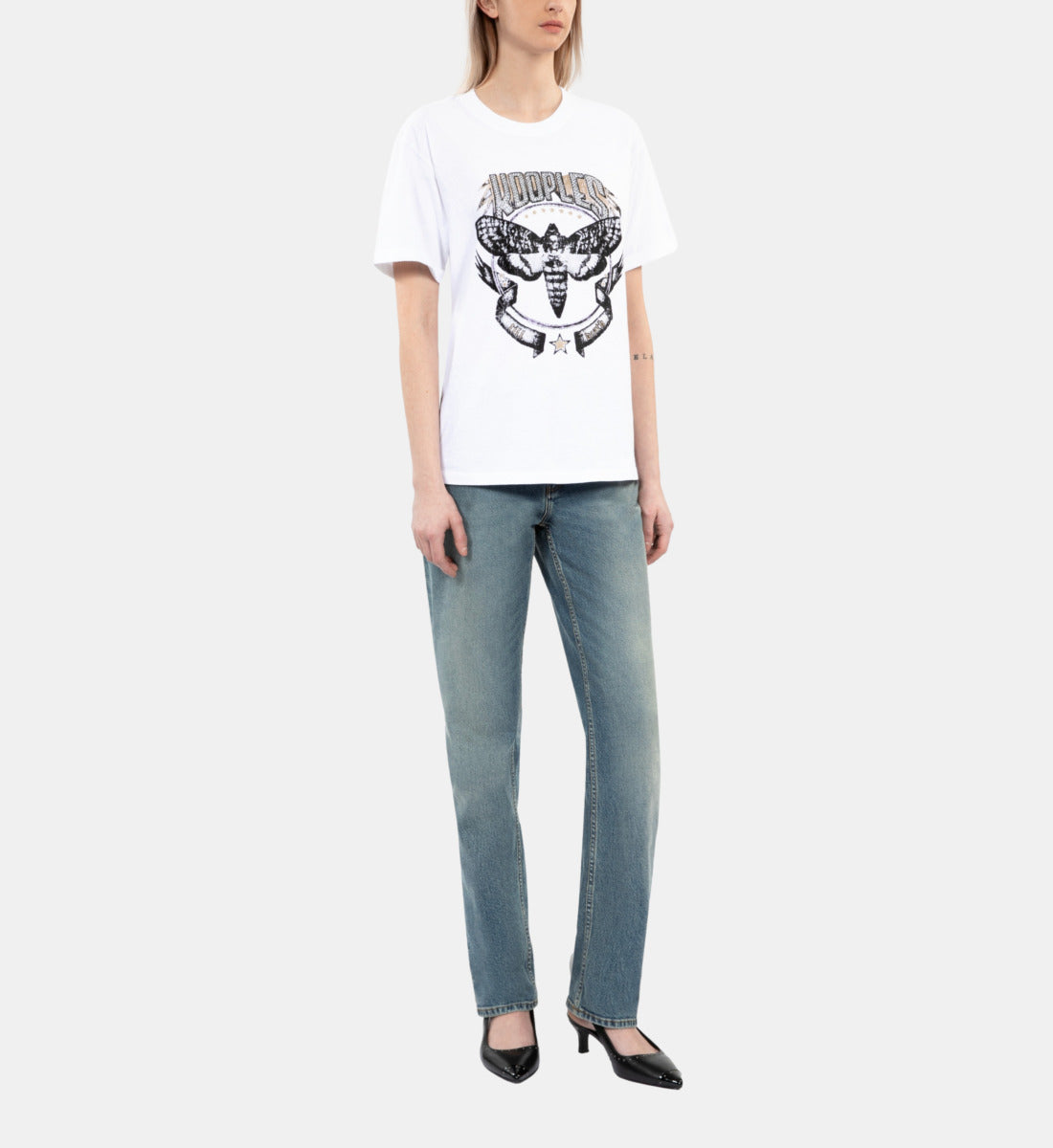 T-Shirt With Skull Butterfly Serigraphy | Women | White