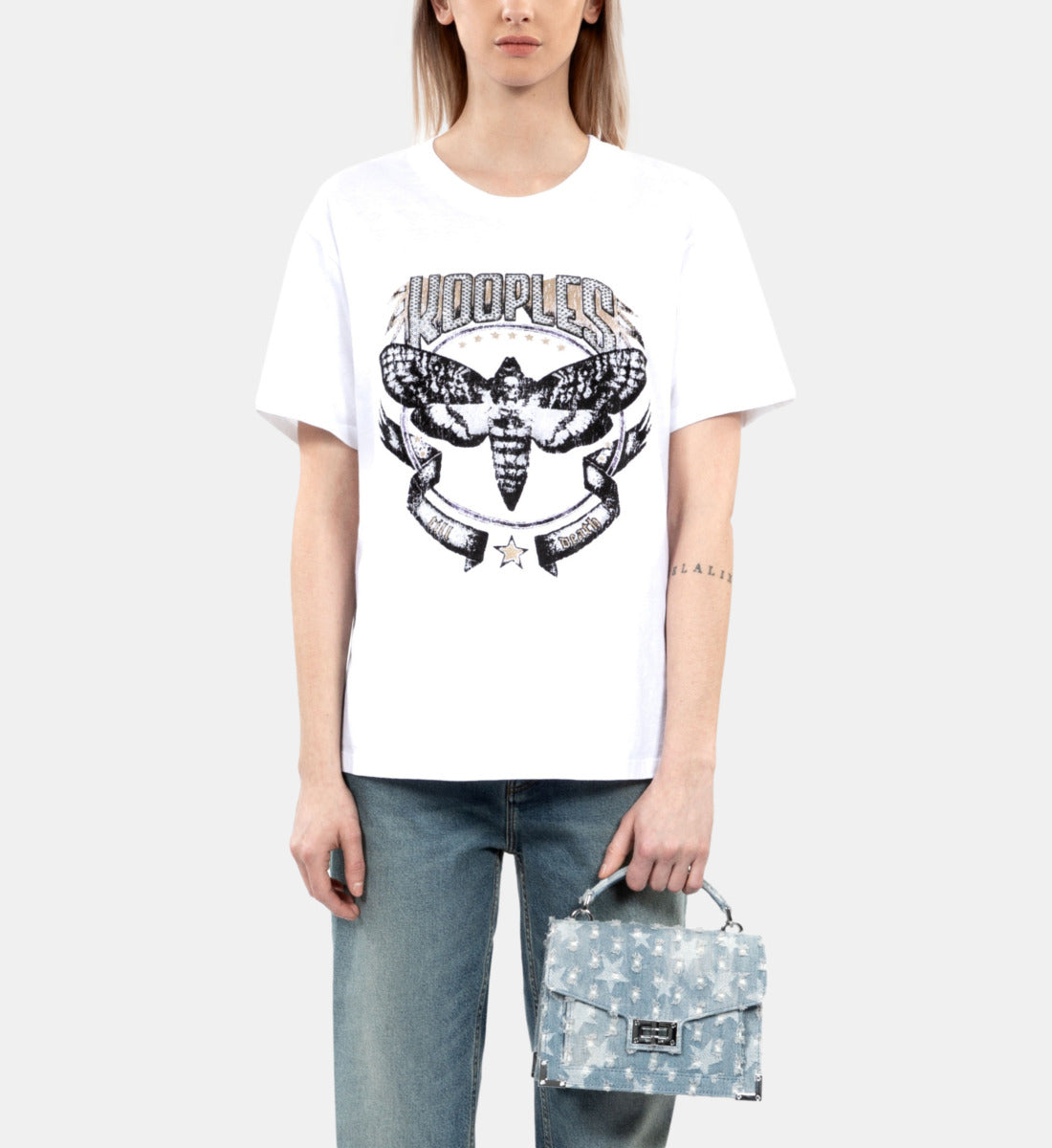 T-Shirt With Skull Butterfly Serigraphy | Women | White