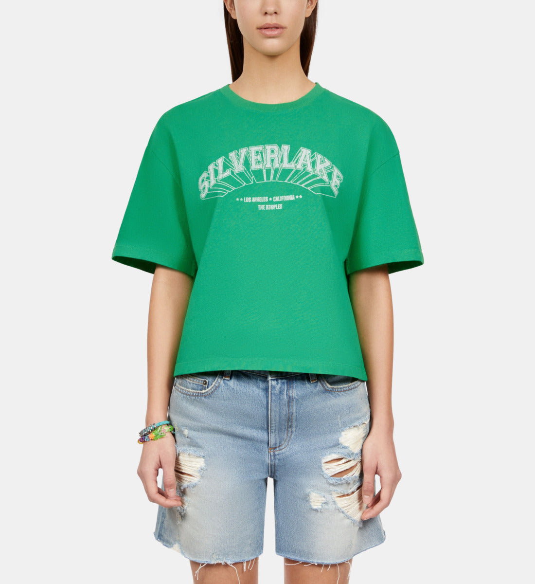 Light T-Shirt With Silverlake Serigraphy | Women | Green