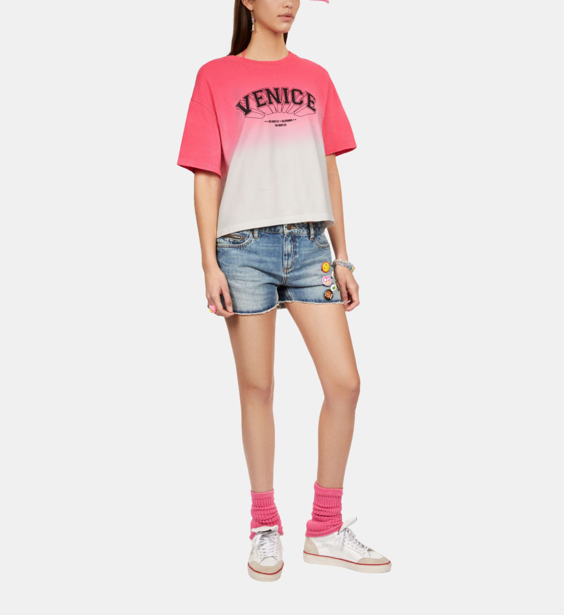 Gradient T-Shirt With Venice Serigraphy | Women | Retro Pink