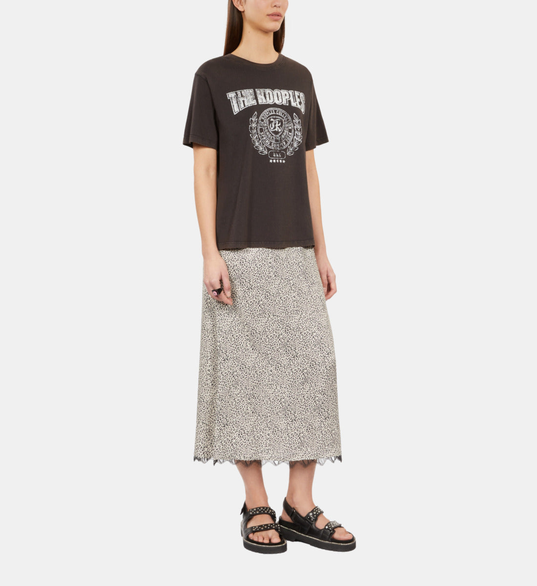 Grey T-Shirt With Blazon Serigraphy | Women | Carbone