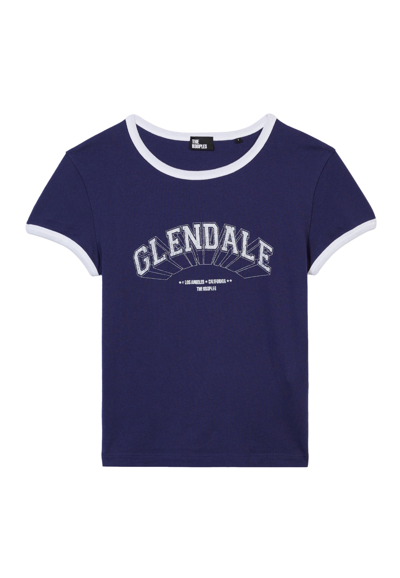 Blue T-Shirt With Glendale Serigraphy | Women | Washed Navy