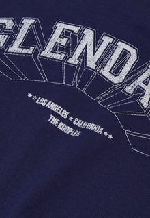 Blue T-Shirt With Glendale Serigraphy | Women | Washed Navy