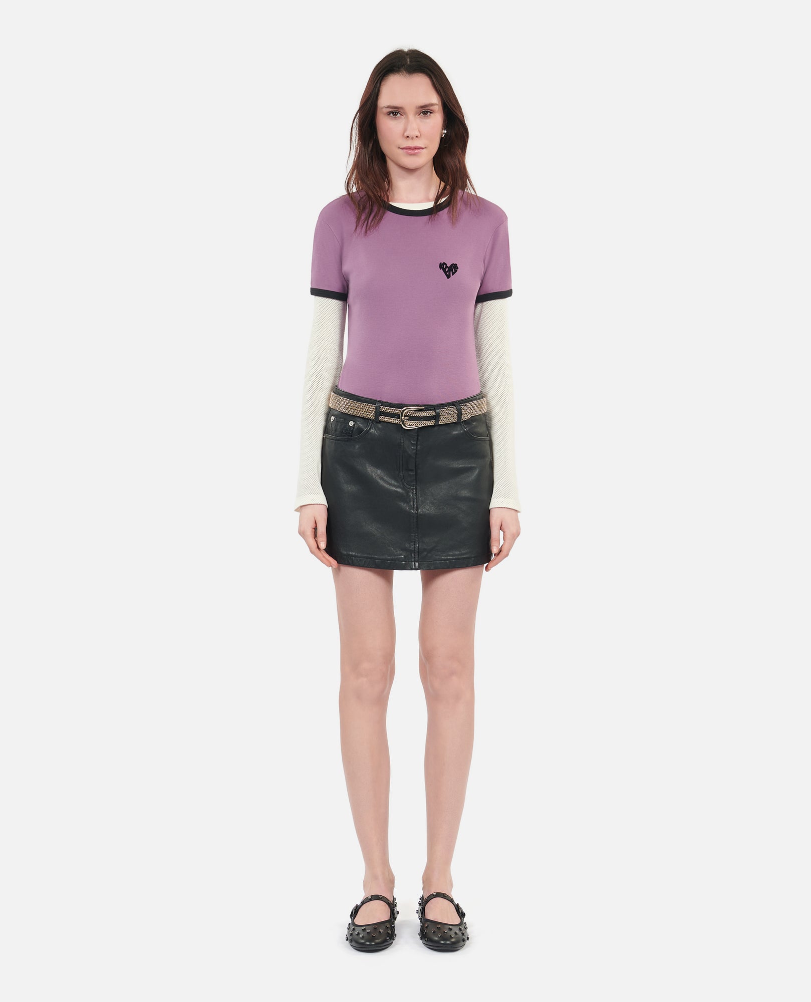 Purple Kooples Heart T-Shirt | Women | Prune