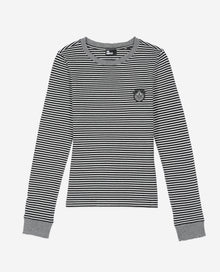 Long-Sleeved Striped T-Shirt | Women | Black x White