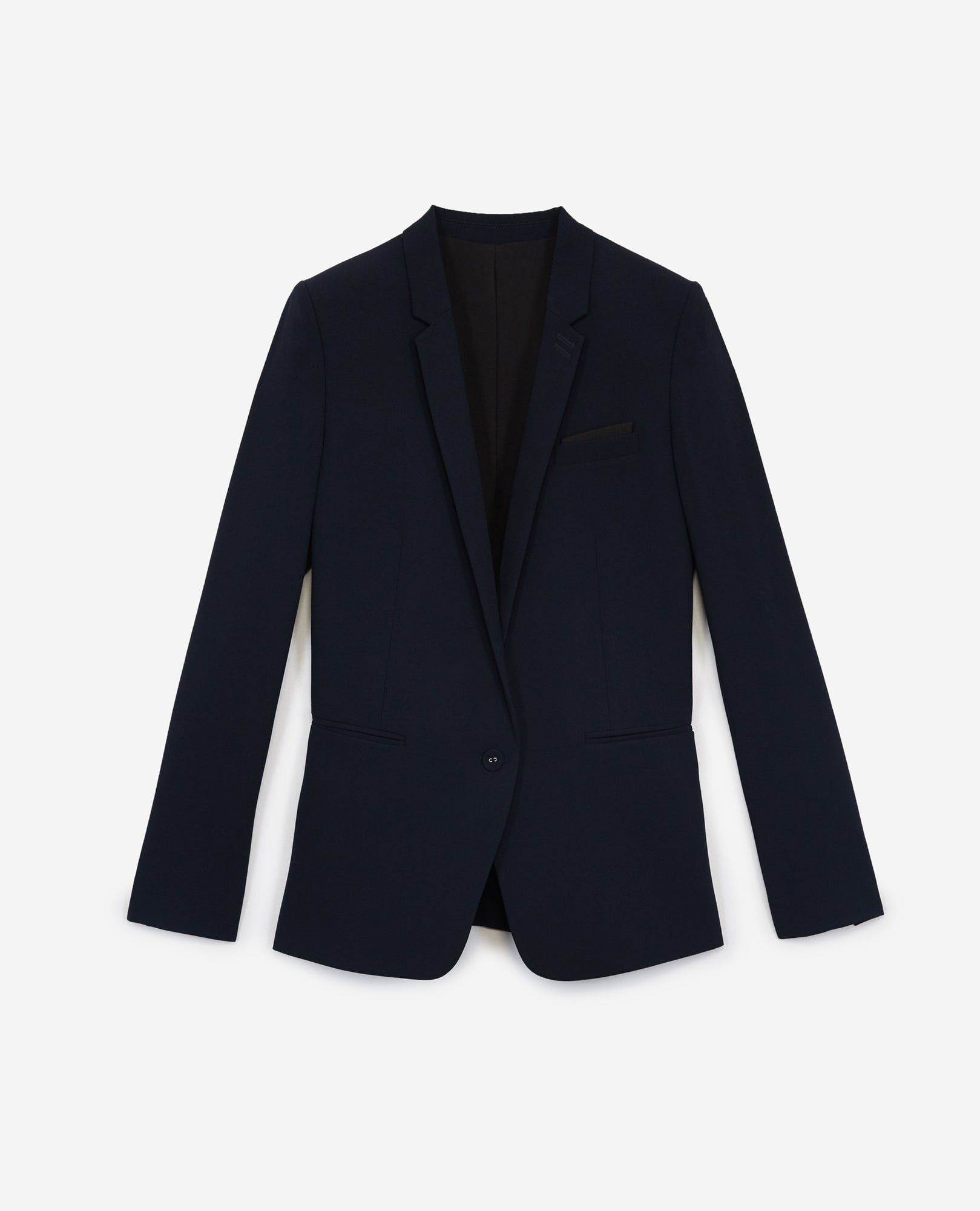 Suit Jacket In Flowing Crepe | Women | Navy Blue