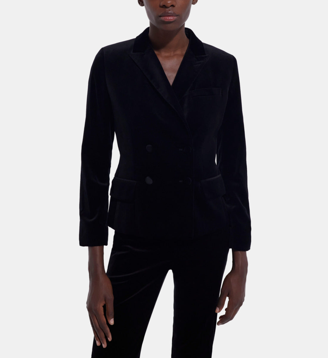 Velvet Suit Jacket | Women | Black