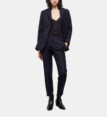 Blue Wool Suit Jacket | Women | Navy