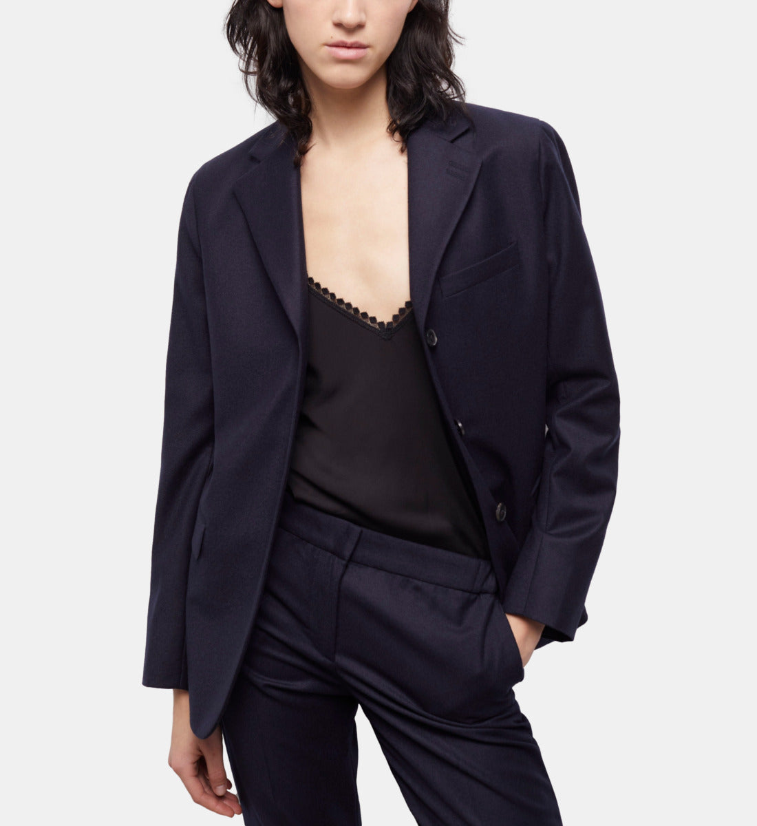 Blue Wool Suit Jacket | Women | Navy