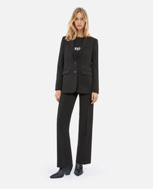 Crêpe Suit Jacket Straight Cut | Women | Black