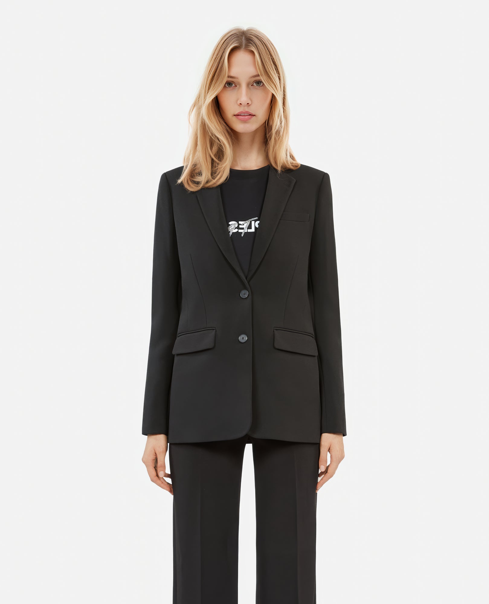 Crêpe Suit Jacket Straight Cut | Women | Black