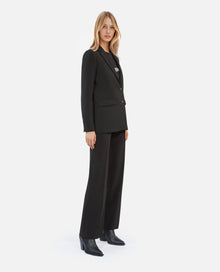 Crêpe Suit Jacket Straight Cut | Women | Black