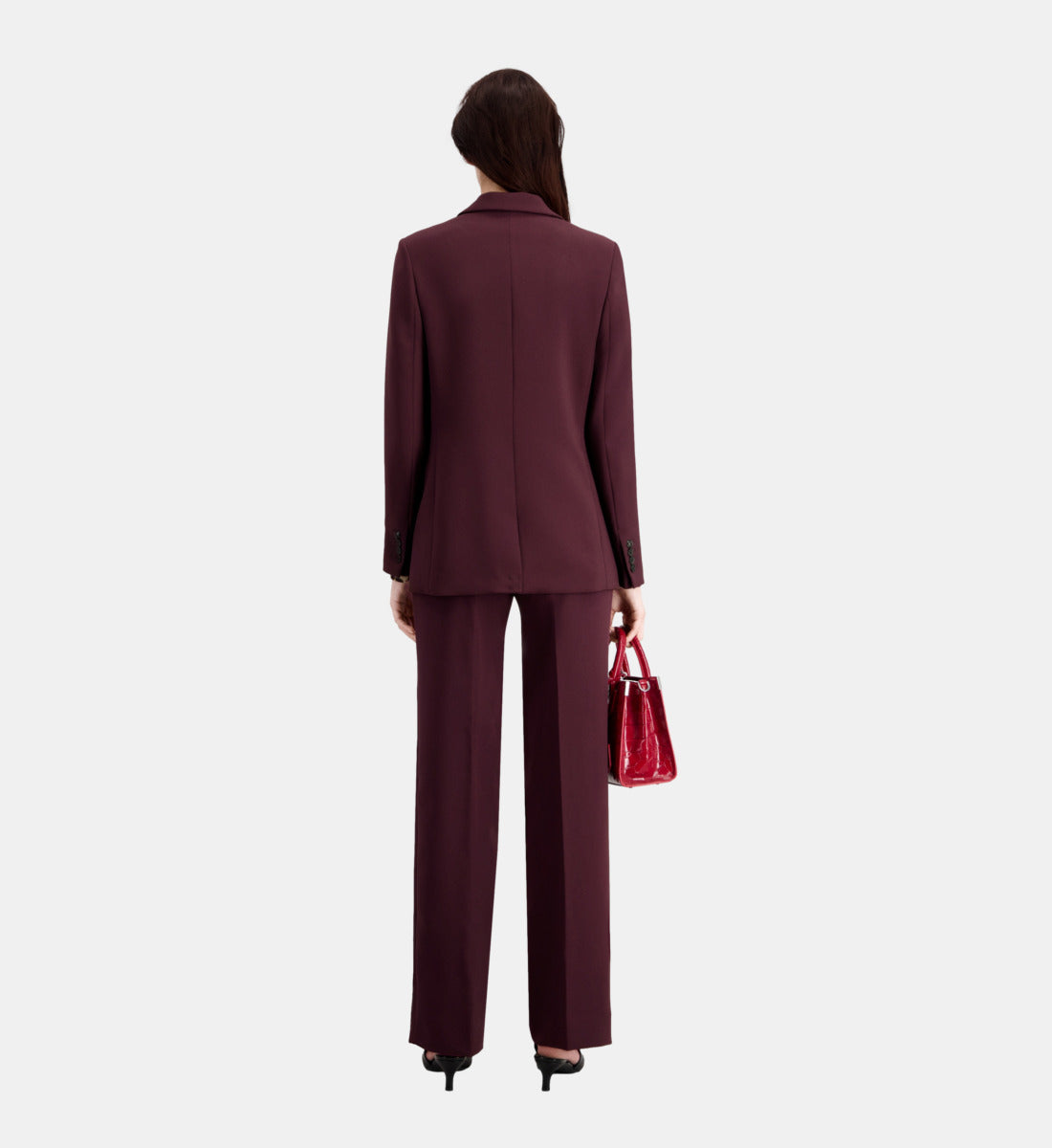 Crepe Suit Jacket | Women | Burgundy