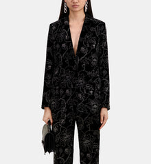 Velvet Suit Jacket | Women | Black