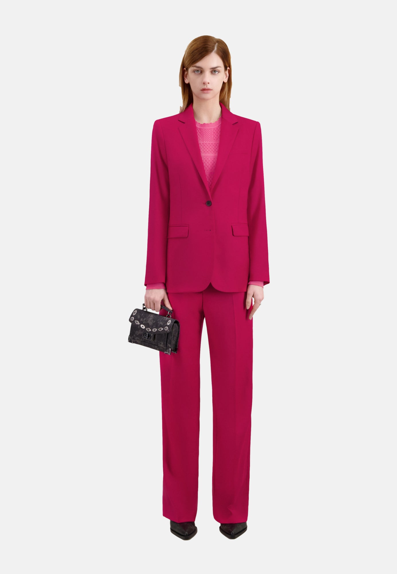 Red Wool Suit Jacket | Women | Cherry