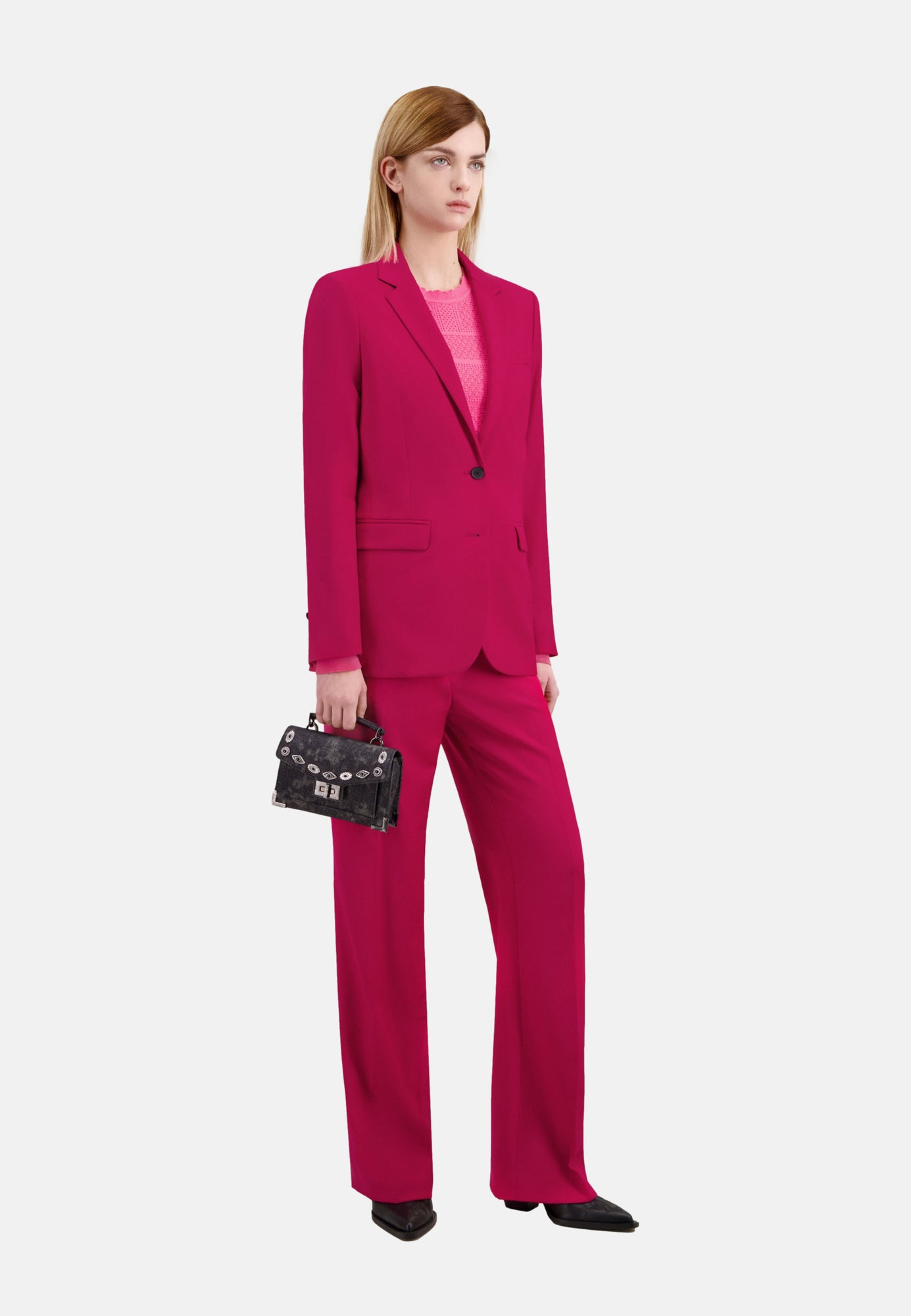 Red Wool Suit Jacket | Women | Cherry