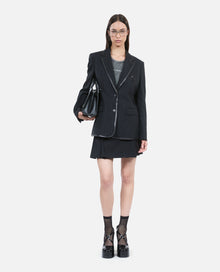 Striped Wool-Blend Jacket | Women | Black