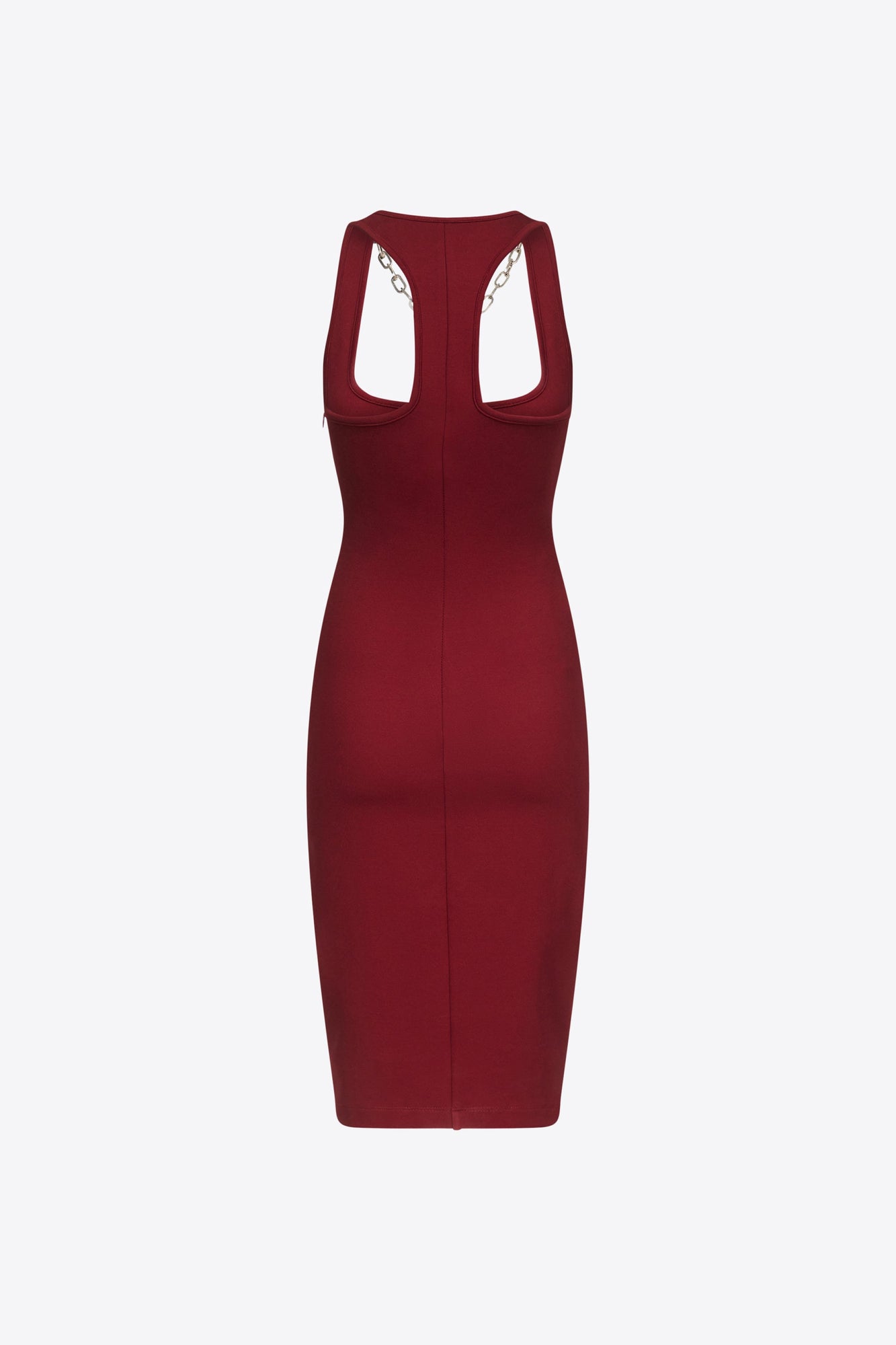 'AREA' Nameplate Tank Midi Dress | Burgundy