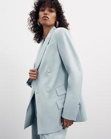 Another Tomorrow Oversized Double Breasted Jacket in Mist – Wool Women's Jacket
