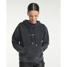 Faded Hoodie With Contrasting Logo | Women | Black Washed