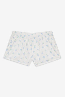 Farmhouse Poplin Boxer Short in Periwinkle Blue and White Floral Print